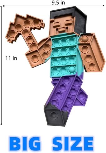 Push Minecraft Big Jumbo pop Bubble Fidget Toy, Giant Large Huge Square Stress Reliever Silicone Toy for Kids and Adults in Kuwait