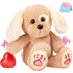 12" Heartbeat Recordable Teddy Bear,Voice Recorder Plush Toy Stuffed Animal Soft Fuzzy Doll Gifts Messages Recording Playback for Kids Birthday Children's Day in Kuwait