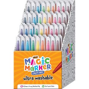 BIC Magic Marker, Flexible Brush Tip (4.5 mm), Assorted Colors, Kids Coloring, 36-Count in Kuwait
