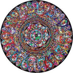 Bgraamiens Puzzle-Aztec Totem-1000 Pieces Round Puzzle Color Challenge Jigsaw Puzzles for Adults and Kids(Aztec Totem) in Kuwait