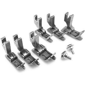 YEQIN 3Pcs Industrial Sewing Machine Hinged Right Guide Feet SP-18 1/16''+1/8''+1/4'' Fit for JUKI DDL-127, DDL-227, DDL-500, DDL-552, Singer 188K,191D,195K,196K, CONSEW 210,218,219