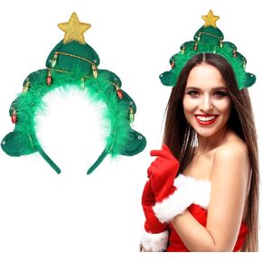 WLLHYF Christmas Headbands Hair Hoop Xmas Santa Hat Cute Headwear Christmas Accessories for Women Girls Party Festive