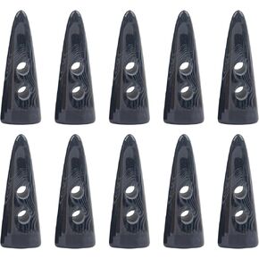 AUEAR, 40 Pack Resin Toggle Buttons 2x4 Inch Two Holes Horn Tooth Shape for Jacket Sewing DIY Accessories