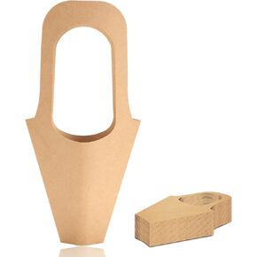 xialgshe 20 Pcs kraft paper flowers gift bags bouquets bags cones flower bouquet bags with handle to make bouquets for wedding,paper wedding birthday gift bag valentines day gift bag (Kraft Paper, medium) in Kuwait