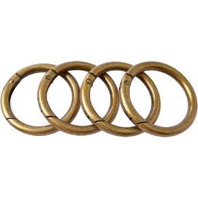 8pcs Silver Spring O Ring Round Carabiner Key Ring Carabiner Metal Clasp Spring Key Ring Clips Purses Hardware BBC3 (1''(2.5cm), Silver)