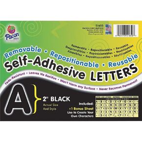 Pacon Self-Adhesive Letters, Black, Puffy Font, 2", 159 Characters
