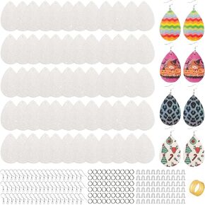 SHUANGART 60 Pcs Sublimation Blank Superfine Glitter Teardrop Earrings, Unfinished Double Sided Blank Shiny Earrings with Sublimation Paper for Christmas Halloween DIY Jewelry Making(Teardrop) (sfc)
