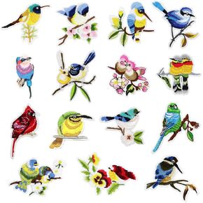 15pcs Mini Flowers Iron On Patches, 13 Patterns Decorative Embroidered Patches, Sew On/Iron On Patch Applique for Jeans, Clothing, Hat, Jacket, Mini Flowers