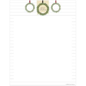 Rustic Vintage Trucks Holiday Letterhead / 50 Sheets / 8.5" x 11" Country Christmas Paper/Vintage Red Truck And Evergreens Decorative Stationery