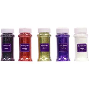 KittyKraft 5 Piece Extra Fine Glitter Set (Holiday Collection)- Includes Red, White, Green, Gold, and Silver Glitter - Perfect for Christmas and Holiday Crafts