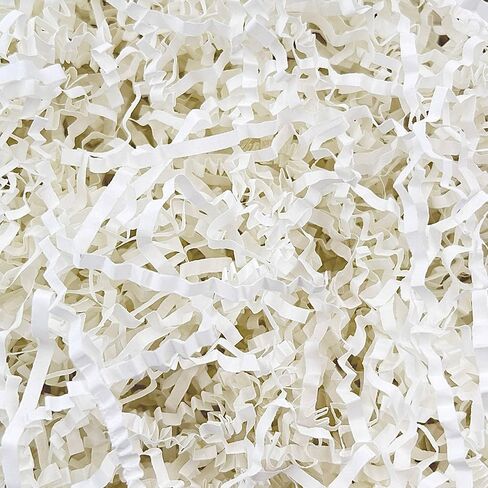 Crinkle Cut Paper Shred Filler (1/2 LB) for Halloween Decorations Craft DIY's Packaging , Shredded Paper Wrapping & Basket Gift Box Filling for Christmas Party,Wedding & and Other Occasions (White) in Kuwait