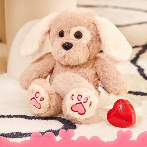 12" Heartbeat Recordable Teddy Bear,Voice Recorder Plush Toy Stuffed Animal Soft Fuzzy Doll Gifts Messages Recording Playback for Kids Birthday Children's Day in Kuwait