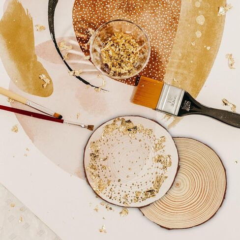 DSYIL 22 Pack Wood Slices Bulk, 5.1-5.5 Inches Wood Rounds, Unfinished Wood Circle Craft Kit, Wood Slabs for Weddings Table Centerpieces Decor and Christmas Ornaments in Kuwait