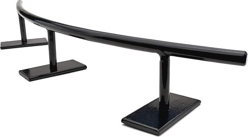 Fingerboard Rail C Curved Metal Solid Steel Round Rails Ramp and Skate Parks (R4C) (Black) in Kuwait