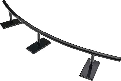 Fingerboard Rail C Curved Metal Solid Steel Round Rails Ramp and Skate Parks (R4C) (Black) in Kuwait