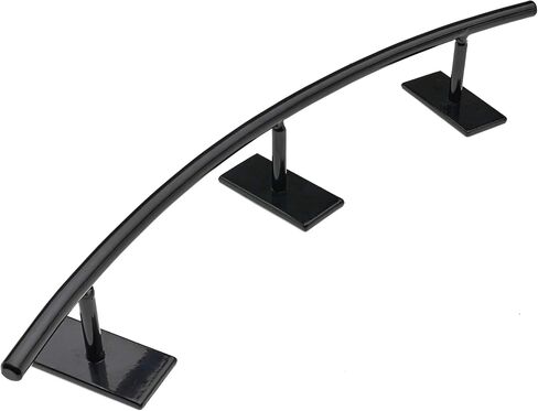 Fingerboard Rail C Curved Metal Solid Steel Round Rails Ramp and Skate Parks (R4C) (Black) in Kuwait