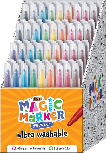 BIC Magic Marker, Flexible Brush Tip (4.5 mm), Assorted Colors, Kids Coloring, 36-Count in Kuwait