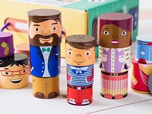 48-Piece Multiracial Family Play Set – Magnetic Wooden Diversity Building Blocks for Kids – SEL Toy Promoting Cultural Inclusion, Self-Esteem, and Eco-Friendly Play in Kuwait
