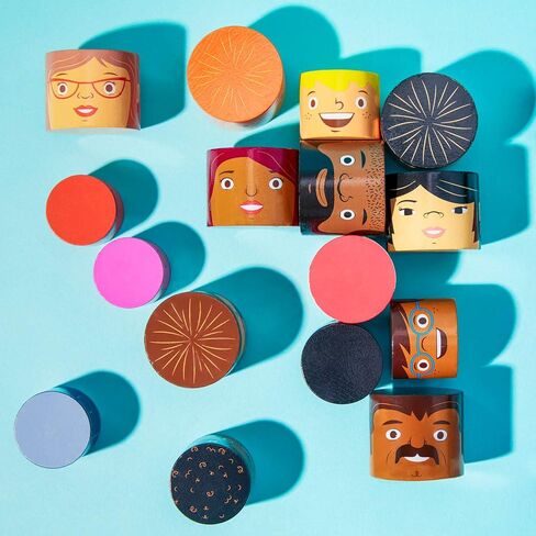48-Piece Multiracial Family Play Set – Magnetic Wooden Diversity Building Blocks for Kids – SEL Toy Promoting Cultural Inclusion, Self-Esteem, and Eco-Friendly Play in Kuwait