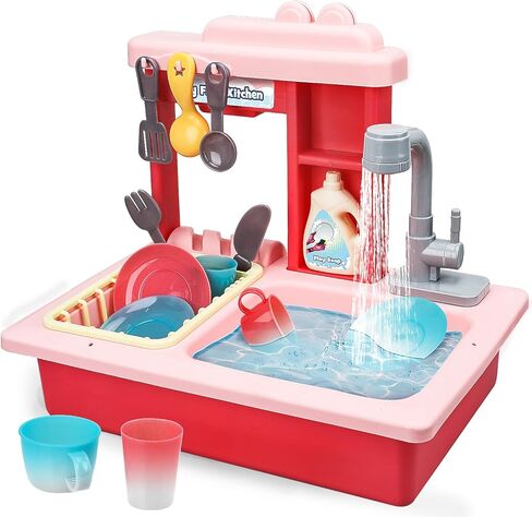 STEAM Life Blue Kids Kitchen Sink Toy, Color Changing Kids Play Sink with Running Water, Toddler Kitchen Playset, Toddler Pretend Play, Toddler Sink Toy Kitchen Accessories, Kids Dishwasher in Kuwait
