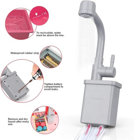 STEAM Life Blue Kids Kitchen Sink Toy, Color Changing Kids Play Sink with Running Water, Toddler Kitchen Playset, Toddler Pretend Play, Toddler Sink Toy Kitchen Accessories, Kids Dishwasher in Kuwait