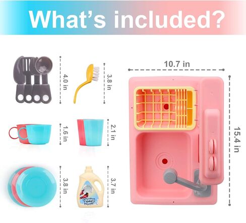 STEAM Life Blue Kids Kitchen Sink Toy, Color Changing Kids Play Sink with Running Water, Toddler Kitchen Playset, Toddler Pretend Play, Toddler Sink Toy Kitchen Accessories, Kids Dishwasher in Kuwait