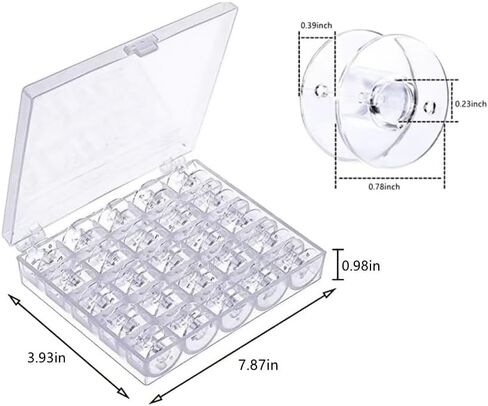 25 قطعة من بكرات ماكينة الخياطة، بكرات بلاستيكية مع حافظة لملحقات ماكينة الخياطة Bro-Ther/Sin-ger/Baby-Lock/Jano-me/Ju-ki in Kuwait