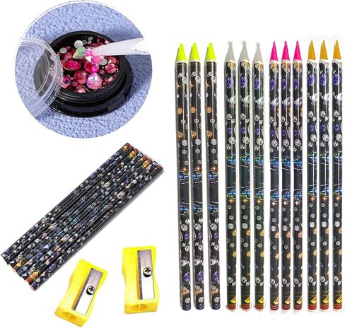 14PCS Diamond Painting Pencils, BOJUEGZI Rhinestone Picker Pencil Wax Pencils for Diamond Painting Nail Art Rhinestone Dotting Gem Picker Pencil Tool Self Adhesive Point with Pencil Sharpener, 4Colors in Saudi Arabia