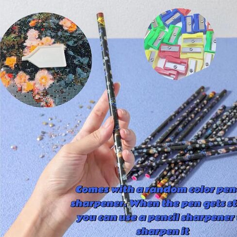 14PCS Diamond Painting Pencils, BOJUEGZI Rhinestone Picker Pencil Wax Pencils for Diamond Painting Nail Art Rhinestone Dotting Gem Picker Pencil Tool Self Adhesive Point with Pencil Sharpener, 4Colors in Saudi Arabia