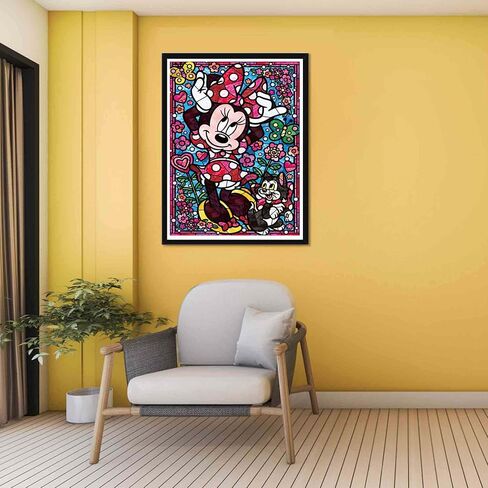 Palodio 5d الماس مجموعات الطلاء الماوس، مجموعات الفن الماس للبالغين الكرتون، الطلاء بالأرقام الحفر المستديرة الكاملة عبر غرزة الكريستال حجر الراين ديكور المنزل الجدار 12x16 بوصة-3 in Kuwait