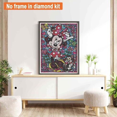 Palodio 5d الماس مجموعات الطلاء الماوس، مجموعات الفن الماس للبالغين الكرتون، الطلاء بالأرقام الحفر المستديرة الكاملة عبر غرزة الكريستال حجر الراين ديكور المنزل الجدار 12x16 بوصة-3 in Kuwait