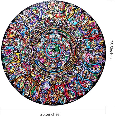 Bgraamiens Puzzle-Aztec Totem-1000 Pieces Round Puzzle Color Challenge Jigsaw Puzzles for Adults and Kids(Aztec Totem) in Kuwait