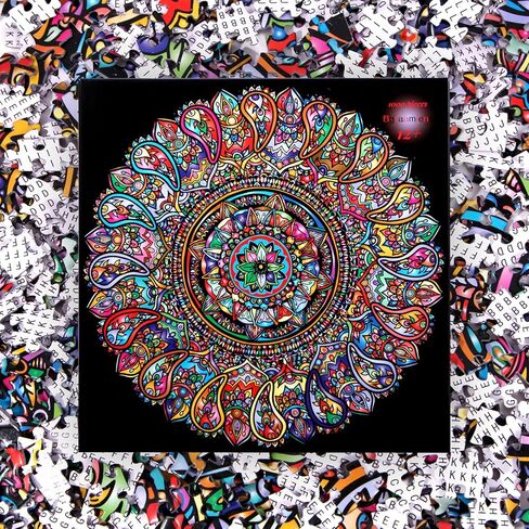 Bgraamiens Puzzle-Aztec Totem-1000 Pieces Round Puzzle Color Challenge Jigsaw Puzzles for Adults and Kids(Aztec Totem) in Kuwait