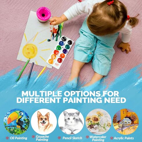 TOUNALKER 50 قطعة من ورق الألوان المائية، 5 × 7 بوصة ورق ضغط بارد أبيض 140 رطل/300 جرام في المتر المربع لوحة ورق ألوان مائية رسم فني للأطفال طلاب أكاديمية الألوان المائية بداية الرسم in Kuwait