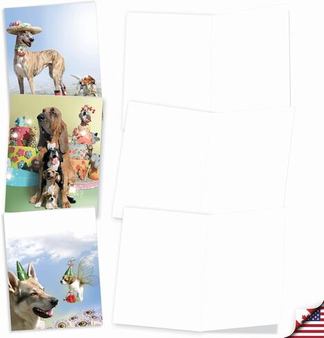 The Best Card Company - 10 بطاقات تهنئة فارغة للكلاب لجميع المناسبات (4 × 5.12 بوصة) - Puppy Love M6546OCB in Kuwait