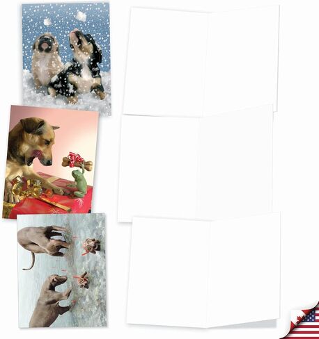 The Best Card Company - 10 بطاقات تهنئة فارغة للكلاب لجميع المناسبات (4 × 5.12 بوصة) - Puppy Love M6546OCB in Kuwait