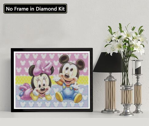 PALODIO 5D الماس اللوحة مجموعات الرسوم المتحركة، والطلاء مع الماس الفن MousePaint بالأرقام كامل جولة الحفر عبر غرزة الكريستال حجر الراين ديكور المنزل الجدار 12x16 بوصة in Kuwait