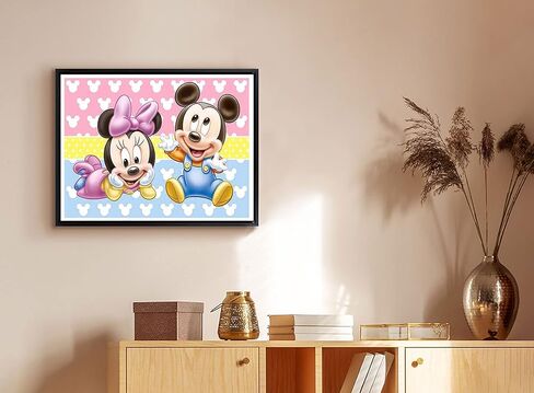 PALODIO 5D الماس اللوحة مجموعات الرسوم المتحركة، والطلاء مع الماس الفن MousePaint بالأرقام كامل جولة الحفر عبر غرزة الكريستال حجر الراين ديكور المنزل الجدار 12x16 بوصة in Kuwait