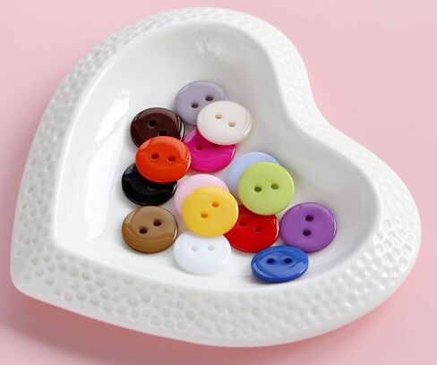 345pcs 5/8 Inch(15mm) Multi Colors Buttons 2 Holes Resin Button Assorted 15 Colors for Sewing and DIY Crafts with Plastic Box (Each Color 23 pcs) in Saudi Arabia