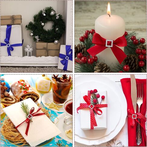 150 Pcs Christmas Rhinestone Ribbon Buckle Slider 15 mm Square Silver Buckle Santa Invitation Buckles Mini Chair Buckle Sash Pin for Christmas Embellishments Bow DIY Wedding Party Craft Gift Wrap in Saudi Arabia