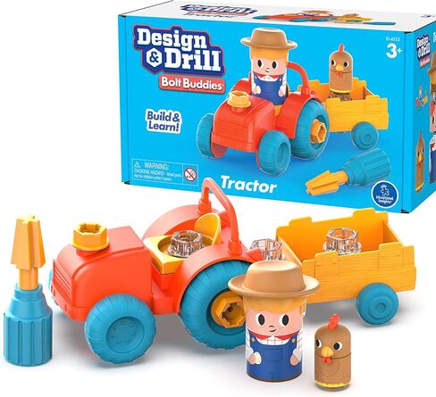Educational Insights Design & Drill Bolt Buddies Tractor Take Apart Toy with Screwdriver Tool, Preschool STEM Toy, Gift For Boys & Girls, Ages 3+ in Saudi Arabia