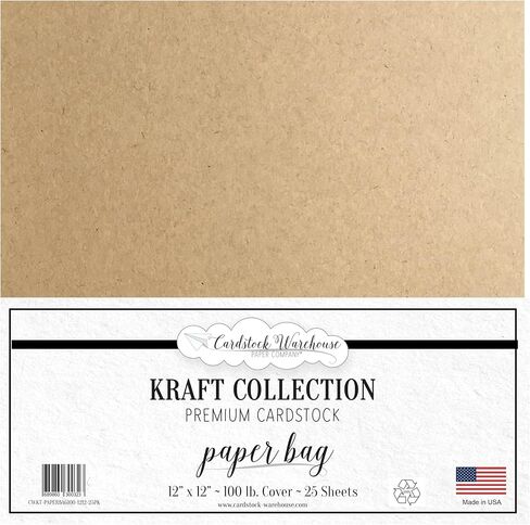ورق كيس ورق مقوى معاد تدويره - 30.48 سم × 30.48 سم - وزن 100 كجم. الغطاء - 25 ورقة من Cardstock Warehouse in Kuwait