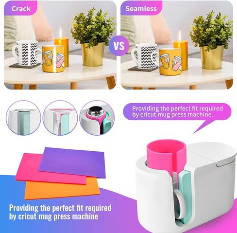 كي يو تي لفافة اكواب التسامي لضغط اكواب كريكوت، 3 اسمك من السيليكون، ملحقات مناسبة وكوب ضغط فارغ، اكواب رفيعة (9.8 × 4.7 انش) in Kuwait