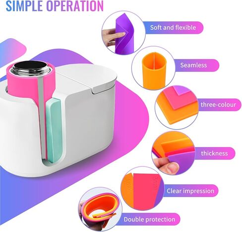 كي يو تي لفافة اكواب التسامي لضغط اكواب كريكوت، 3 اسمك من السيليكون، ملحقات مناسبة وكوب ضغط فارغ، اكواب رفيعة (9.8 × 4.7 انش) in Kuwait