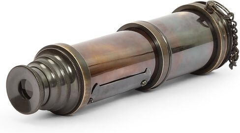 AL QAYIM Vintage Brass Telescope for Marine Watching and Trekking - Spyglass Royal Navy Replica with Leather Case in Kuwait