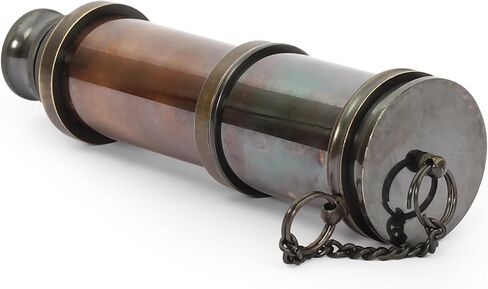 AL QAYIM Vintage Brass Telescope for Marine Watching and Trekking - Spyglass Royal Navy Replica with Leather Case in Kuwait