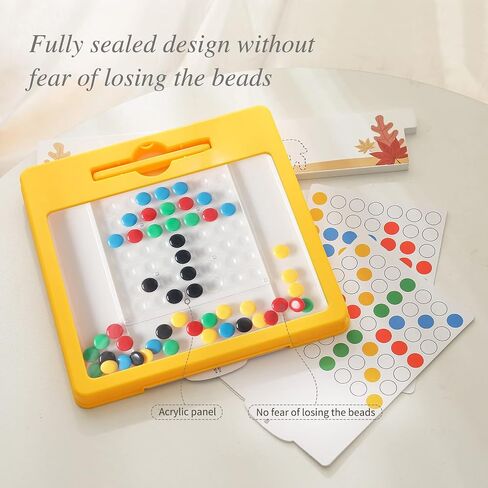 Magnetic Doodle Board for Kids & Toddlers, Magnetic Drawing Board with Magnet Pen & Beads, Magnetic Dot Art, Montessori Educational Preschool Toy, Travel Toys for 3+ Years Old Boys Girls(8.1"x 8.1") in Saudi Arabia