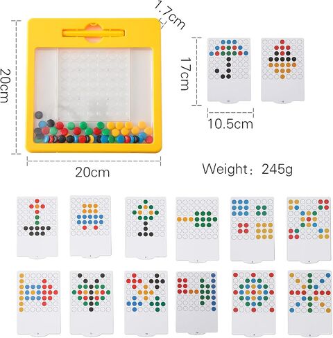 Magnetic Doodle Board for Kids & Toddlers, Magnetic Drawing Board with Magnet Pen & Beads, Magnetic Dot Art, Montessori Educational Preschool Toy, Travel Toys for 3+ Years Old Boys Girls(8.1"x 8.1") in Saudi Arabia