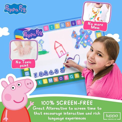 Kids Toys Water Doodle Mat - Peppa Pig 27.5 X 19.6 Inches Reusable Large Painting Writing Color Doodle Mat Drawing Board, Toddler Educational Toys for Age 3 and Up Year Old Girls & Boys in Saudi Arabia