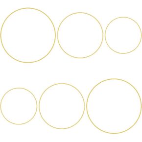 6 قطع من المعدن الوردي هوب 3 أحجام (10 & 14 بوصة) الذهب كاتم إكليل الزهور المعدنية DIY إكليل عيد الميلاد ديكور صائد الأحلام in Kuwait